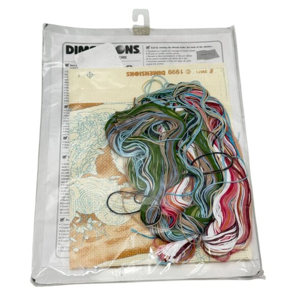 Dimensions Shells on Shore Needlepoint Cross Stitch Kit Vintage 1999 New - Picture 2 of 5